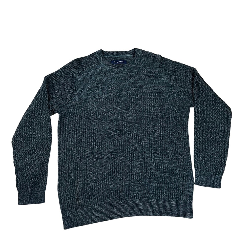 Tommy Bahama Sweater men's Size Large Dusty Blue Pullover Sweatshirt 100% Cotton